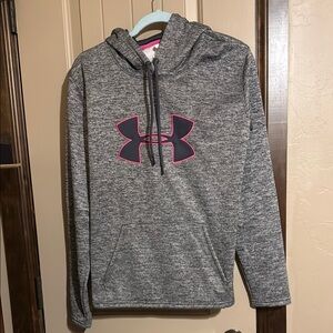 Under Armour Gray Hoodie with Pink Logo